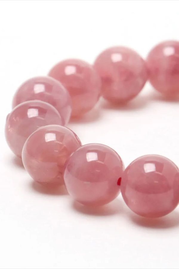 DOĞAL TAŞ PEMBE KUVARS BİLEKLİK